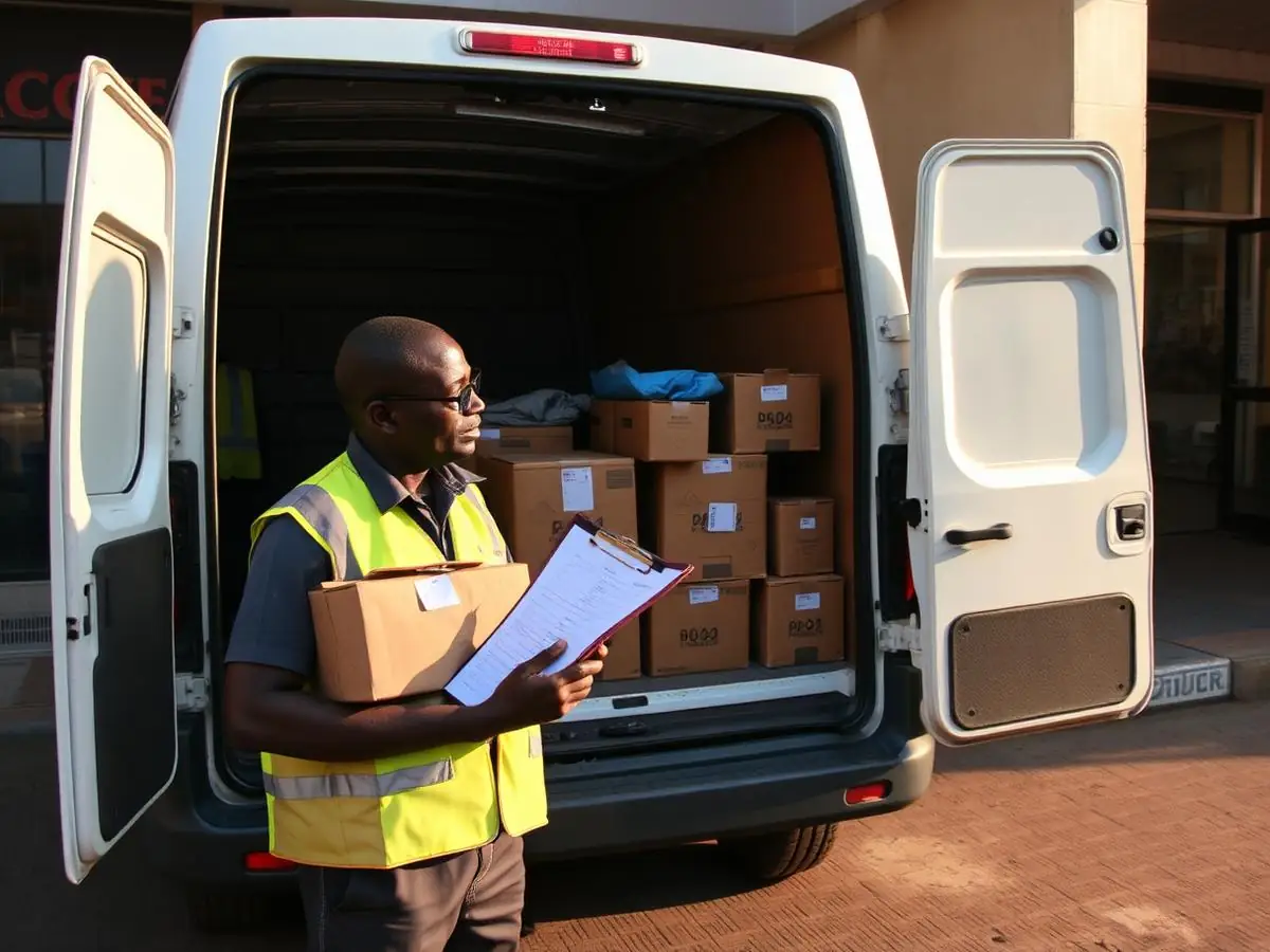 Carregamento de encomendas numa viatura Tsemba Delivery